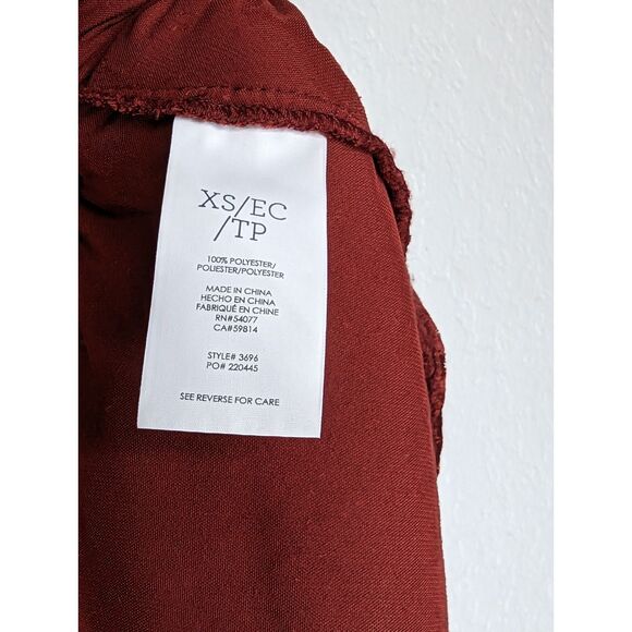 Cabi Crushed Velvet Burgundy Grace Tribute Dress Sz XS Empire Waist Whimsygoth - Picture 8 of 9